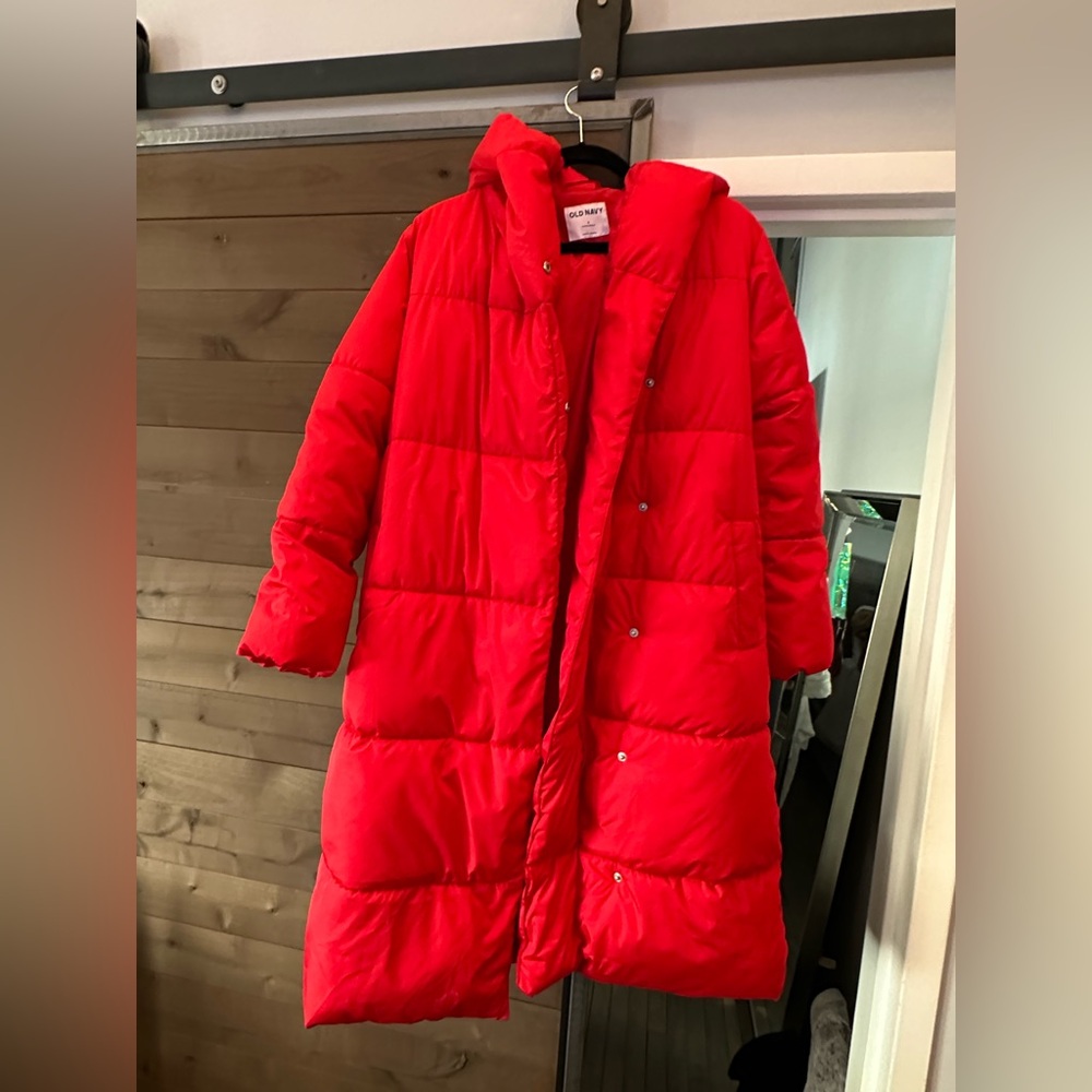 Old Navy long Puffer with hood